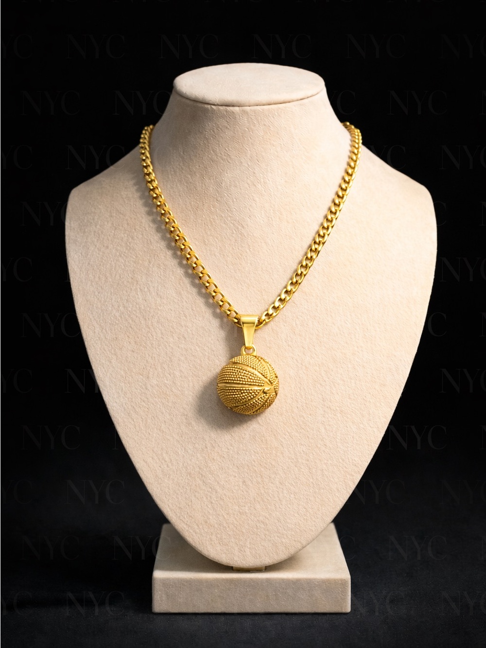 Gold Basketball Pendant Necklace for Women - Luxe Sports Charm
